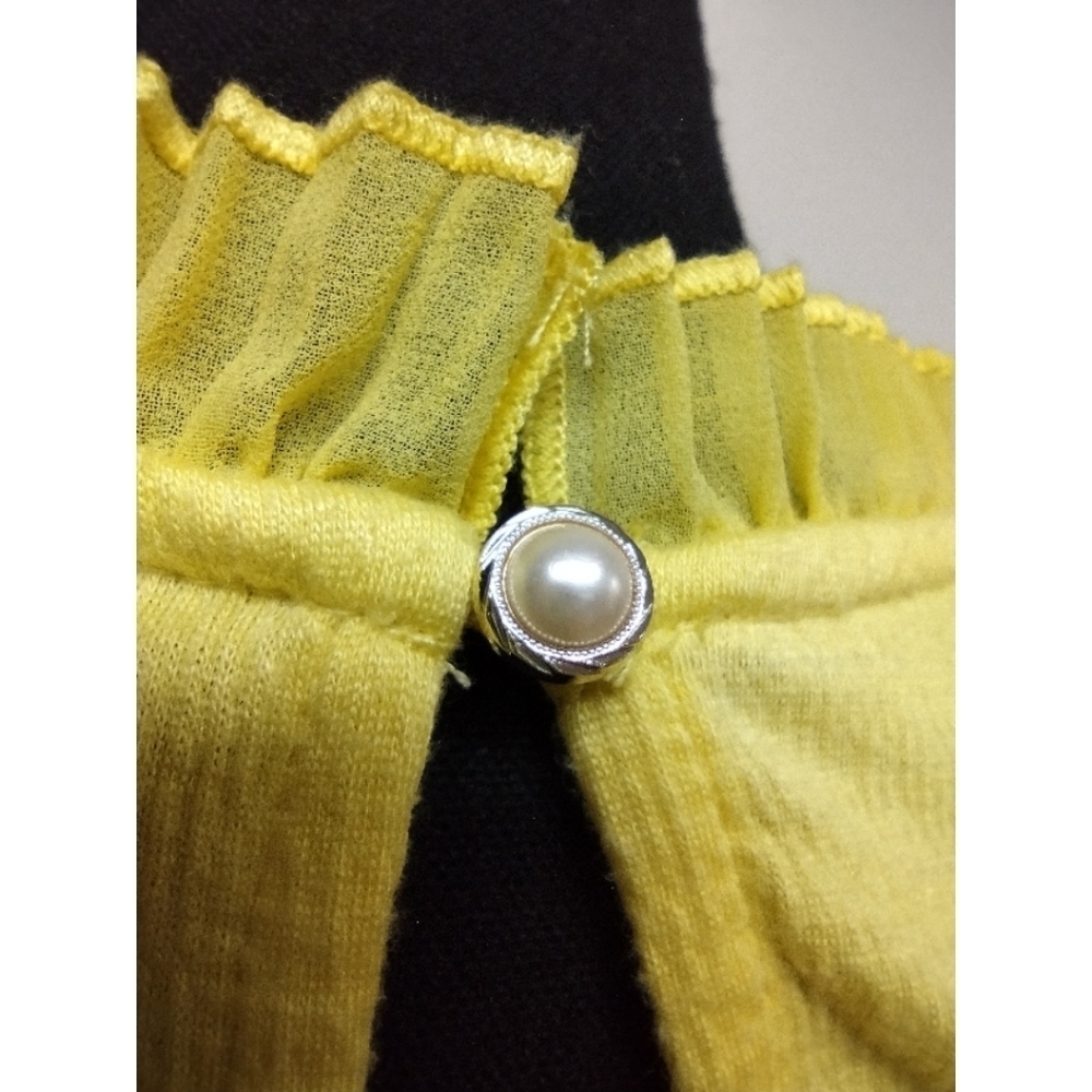 Meraki Lemon Yellow Top With Flutter Sleeves - image 4